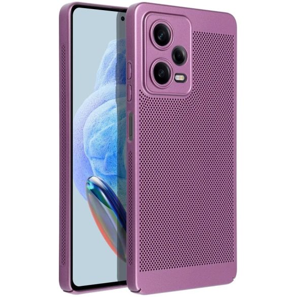 Samsung Galaxy S25 Edge SM-S937, Műanyag hátlap védőtok, légáteresztő, lyukacsos minta, Breezy, lila