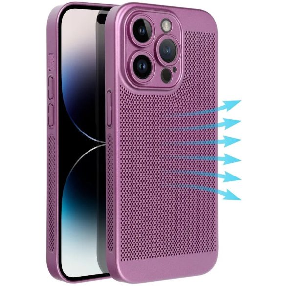 Samsung Galaxy S25 Edge SM-S937, Műanyag hátlap védőtok, légáteresztő, lyukacsos minta, Breezy, lila