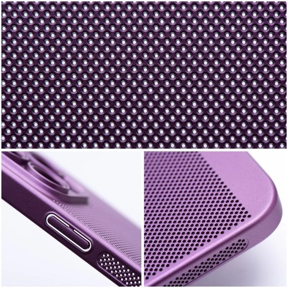 Samsung Galaxy S25 Edge SM-S937, Műanyag hátlap védőtok, légáteresztő, lyukacsos minta, Breezy, lila