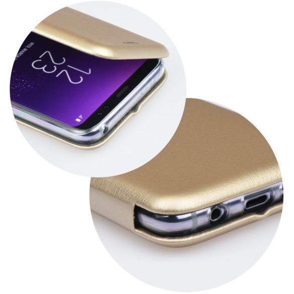 Samsung Galaxy S25 Edge SM-S937, Oldalra nyíló tok, stand, Forcell Elegance, arany