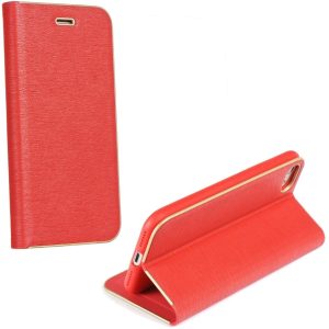 Samsung Galaxy S25 Edge SM-S937, Oldalra nyíló tok, stand, Luna Book, piros