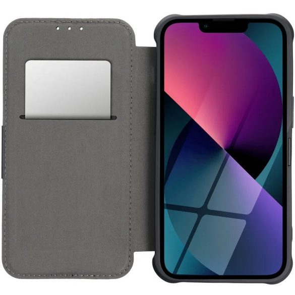 Samsung Galaxy S25 Edge SM-S937, Oldalra nyíló tok, légpárnás sarok, bőrhatású, karbon minta, Razor Book, fekete