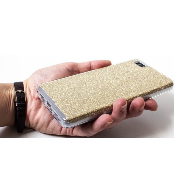 Samsung Galaxy S25 Edge SM-S937, Szilikon tok, csillogó, Forcell Shining, arany