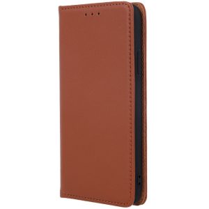 Samsung Galaxy S25 Edge SM-S937, Oldalra nyíló tok, valódi bőrtok, stand, Smart Pro, barna