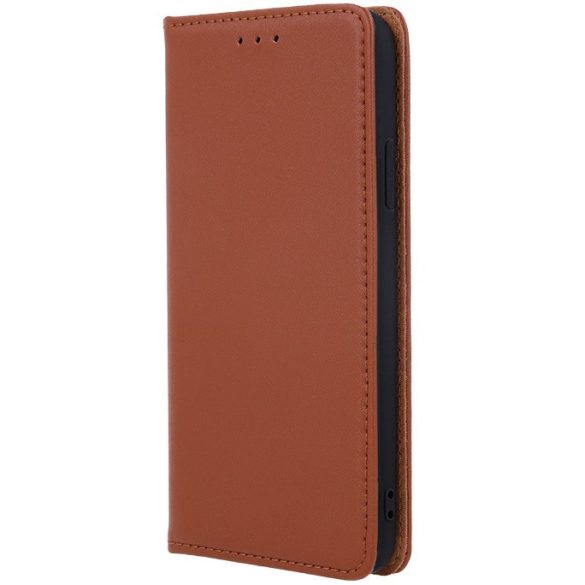 Samsung Galaxy S25 Edge SM-S937, Oldalra nyíló tok, valódi bőrtok, stand, Smart Pro, barna