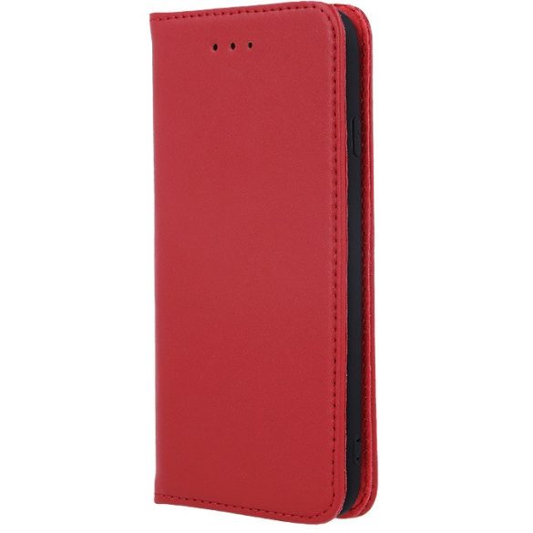 Samsung Galaxy S25 Edge SM-S937, Oldalra nyíló tok, valódi bőrtok, stand, Smart Pro, piros