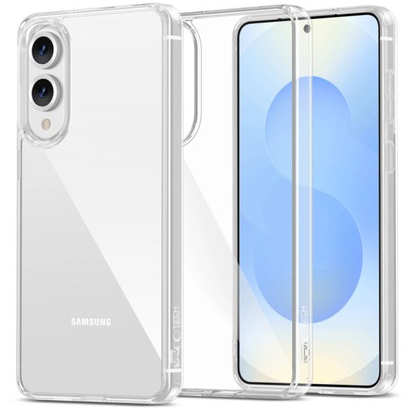 Samsung Galaxy S25 Edge SM-S937, Műanyag hátlap védőtok + szilikon keret, FlexAir Hybrid, átlátszó