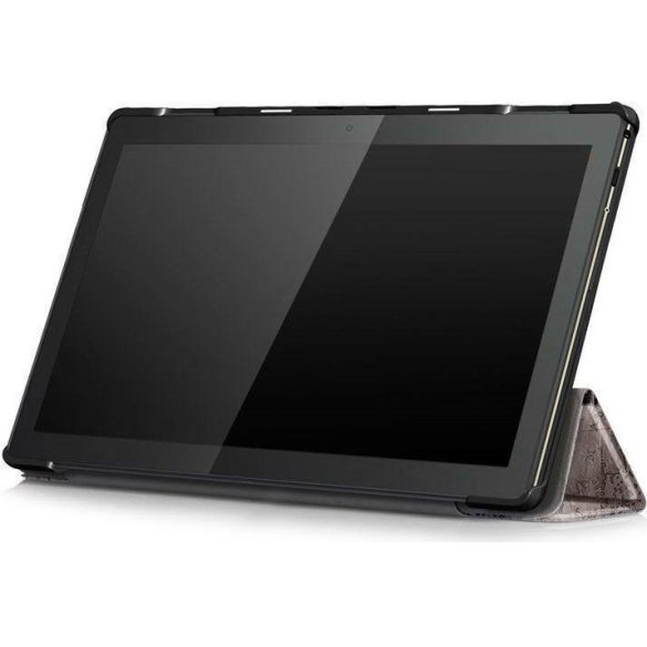 Samsung Galaxy Tab S10 FE Plus (13.1) SM-X620 / X626B, mappa tok, Eiffel torony, térkép minta, Trifold, szürke