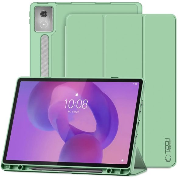 Lenovo Idea Tab Pro (12.7) TB-373, mappa tok, közepesen ütésálló, érintőceruza tartó, érintőceruza nélkül, Trifold, TP SC Pen Holder, zöld