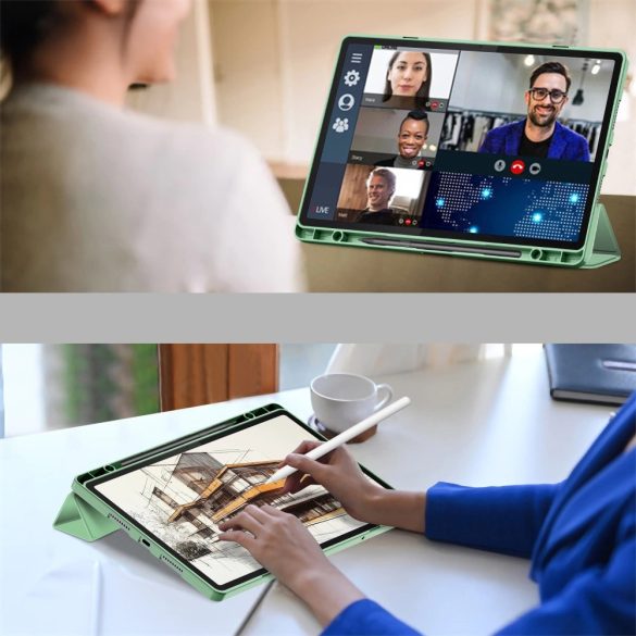 Lenovo Idea Tab Pro (12.7) TB-373, mappa tok, közepesen ütésálló, érintőceruza tartó, érintőceruza nélkül, Trifold, TP SC Pen Holder, zöld