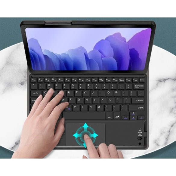 Xiaomi Pad 7 (11.2) / Pad 7 Pro (11.2), Bluetooth billentyűzetes, mappa tok, Touch Pad, mágneses rögzítés, Wooze Simple Touch, fekete