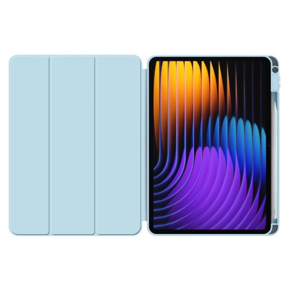 Xiaomi Pad 7 (11.2) / Pad 7 Pro (11.2), mappa tok, közepesen ütésálló, érintőceruza tartó, érintőceruza nélkül, Trifold, TP SC Pen Holder, világoskék