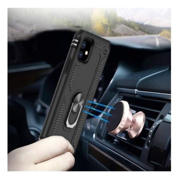 Xiaomi Redmi K70 / K70 Pro / Poco F6 Pro, Műanyag hátlap védőtok, közepesen ütésálló, szilikon belső, telefontartó gyűrű, Defender, arany