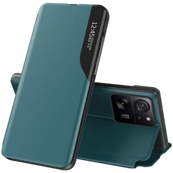 Xiaomi Redmi K70 / K70 Pro / Poco F6 Pro, Oldalra nyíló tok, stand, hívás mutatóval, Wooze FashionBook, zöld
