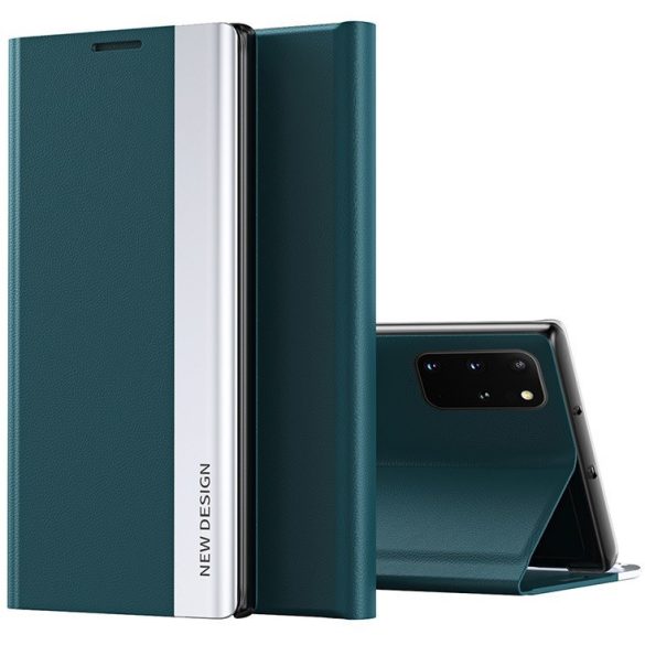 Xiaomi Redmi K70 / K70 Pro / Poco F6 Pro, Oldalra nyíló tok, stand, Wooze Silver Line, sötétzöld