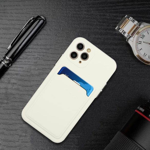 Xiaomi Redmi K70 / K70 Pro / Poco F6 Pro, Szilikon tok, kártyatartóval, Wooze Card Slot, fehér