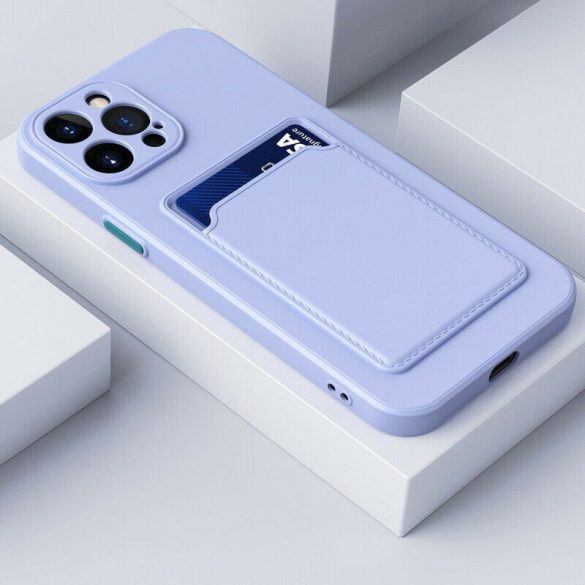 Xiaomi Redmi K70 / K70 Pro / Poco F6 Pro, Szilikon tok, kártyatartóval, Wooze Card Slot, lila