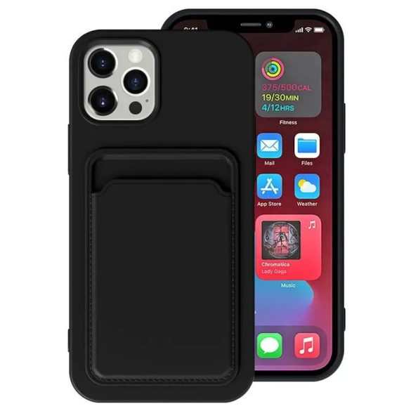 Xiaomi Redmi Turbo 3 / Poco F6, Szilikon tok, kártyatartóval, Wooze Card Slot, fekete
