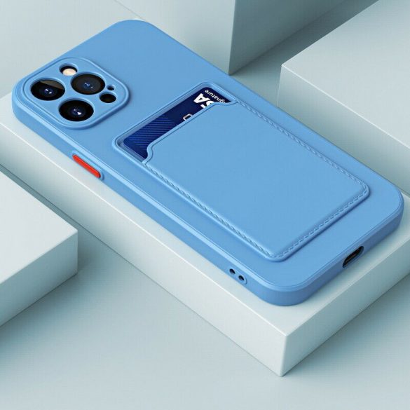 Xiaomi Redmi Turbo 3 / Poco F6, Szilikon tok, kártyatartóval, Wooze Card Slot, világoskék