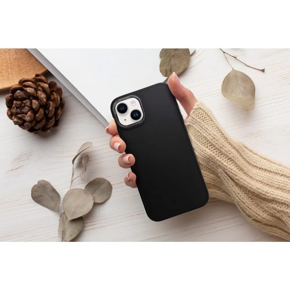 Xiaomi Redmi A5 4G, Szilikon tok, közepesen ütésálló, fémhatású kamera keret, Frame Case, fekete