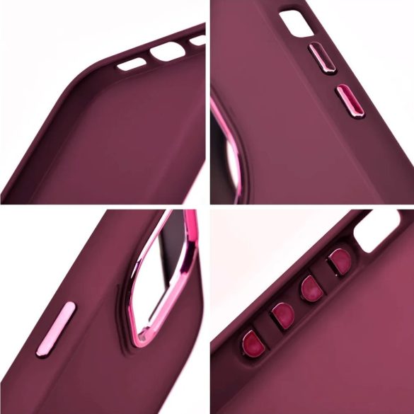Xiaomi Redmi A5 4G, Szilikon tok, közepesen ütésálló, fémhatású kamera keret, Frame Case, lila