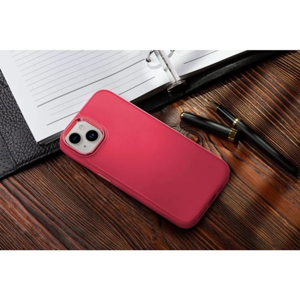 Xiaomi Redmi A5 4G, Szilikon tok, közepesen ütésálló, fémhatású kamera keret, Frame Case, magenta