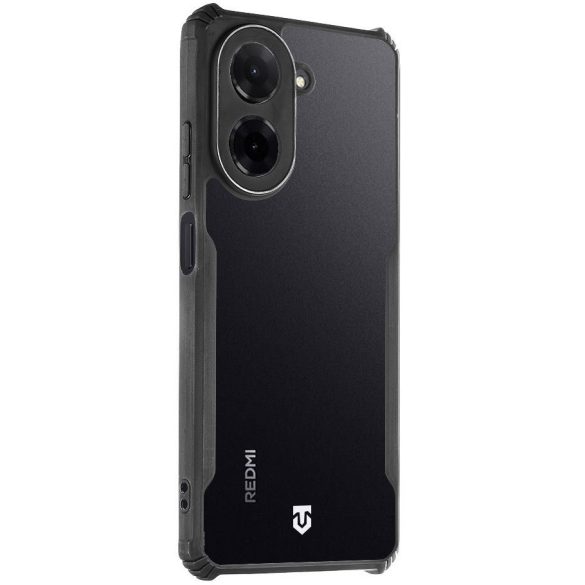 Xiaomi Redmi A5 4G, Szilikon tok, közepesen ütésálló, légpárnás sarok, Tactical Quantum Stealth, átlátszó/fekete