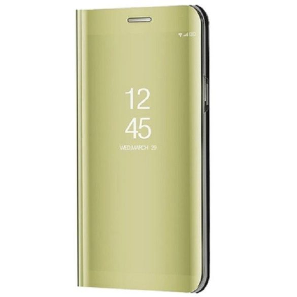 Huawei Honor 400 Lite, Oldalra nyíló tok, hívás mutatóval, Smart View Cover, arany (utángyártott)