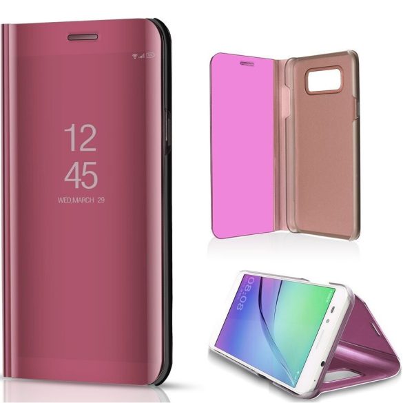 Huawei Honor 400 Lite, Oldalra nyíló tok, hívás mutatóval, Smart View Cover, vörösarany (utángyártott)