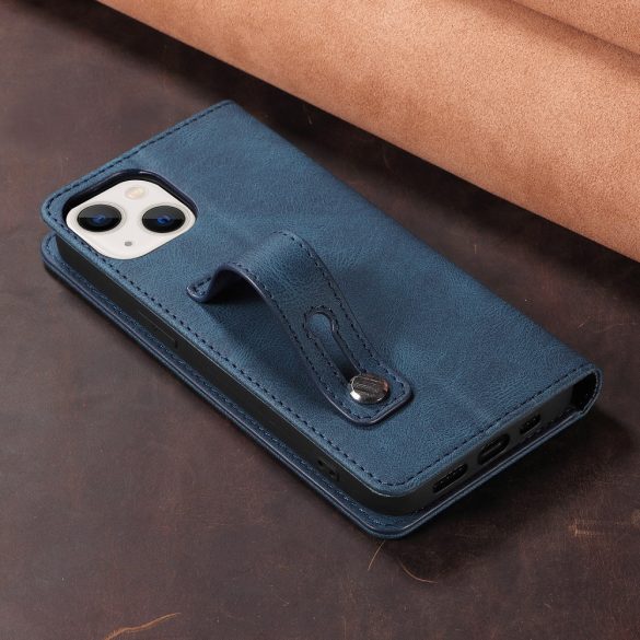 Huawei Honor 400 Lite, Oldalra nyíló tok, stand, kártyatartóval, kézpánttal, Wooze Business Plus, kék