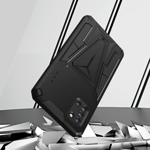 Huawei Honor 400 Pro (Global), Műanyag hátlap védőtok szilikon belső, közepesen ütésálló, kitámasztóval, Wooze Supportive Care, fekete