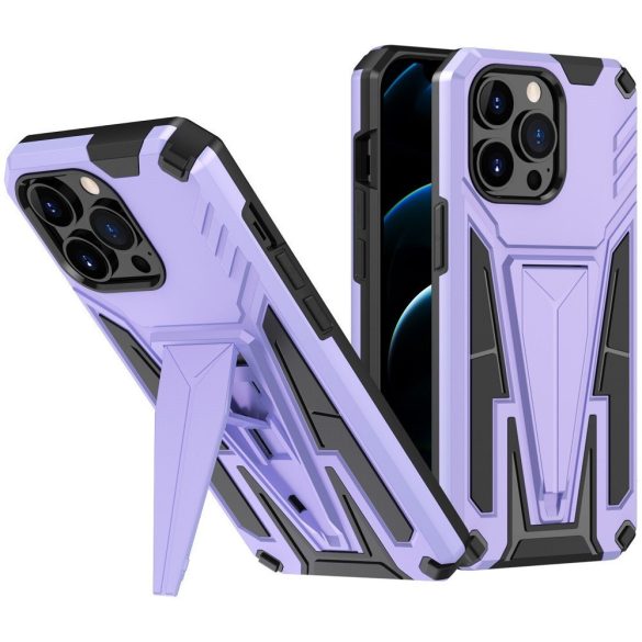 Huawei Honor 400 Pro (Global), Műanyag hátlap védőtok szilikon belső, közepesen ütésálló, kitámasztóval, Wooze Supportive Care, lila