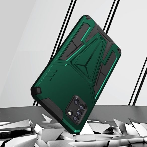 Huawei Honor 400 Pro (Global), Műanyag hátlap védőtok szilikon belső, közepesen ütésálló, kitámasztóval, Wooze Supportive Care, zöld