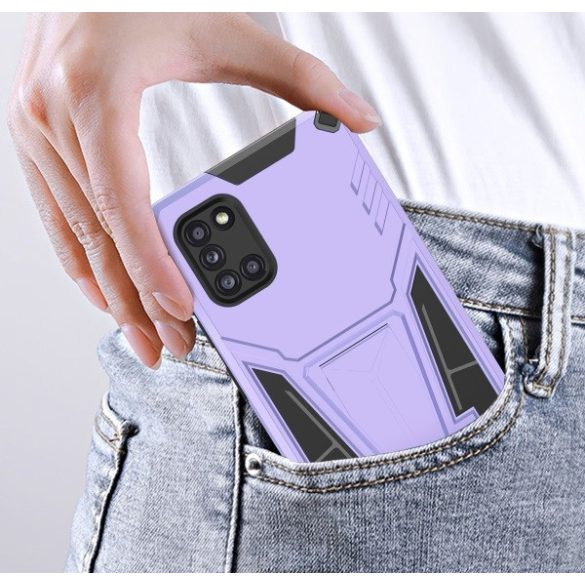 Huawei Honor 400 (Global), Műanyag hátlap védőtok szilikon belső, közepesen ütésálló, kitámasztóval, Wooze Supportive Care, lila