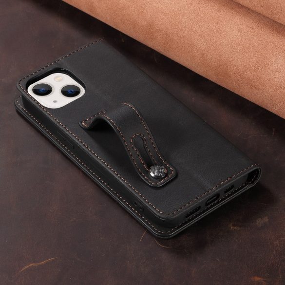 Huawei Honor 400 (Global), Oldalra nyíló tok, stand, kártyatartóval, kézpánttal, Wooze Business Plus, fekete