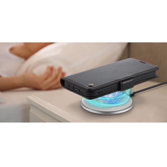 Huawei Honor 400 (Global), Oldalra nyíló tok, stand, kártyatartóval, RFID technológiával, Wooze CaseME, fekete