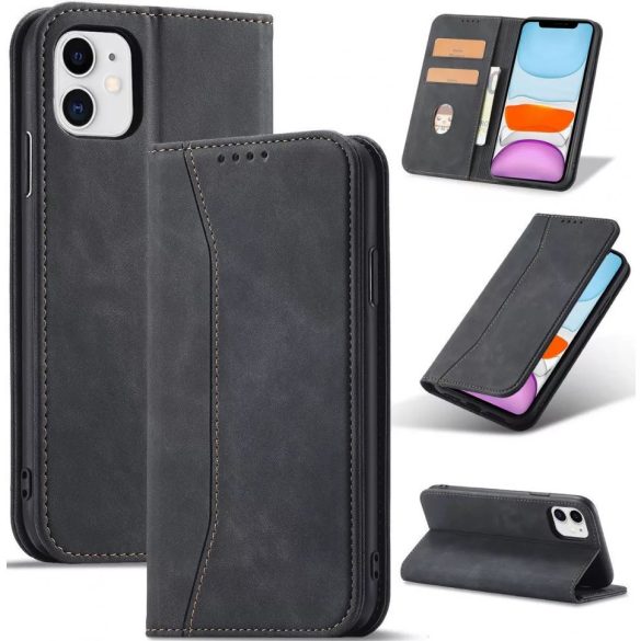 Huawei Honor 400 (Global), Oldalra nyíló tok, stand, kártyatartóval, Wooze Business, fekete