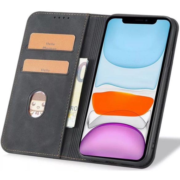 Huawei Honor 400 (Global), Oldalra nyíló tok, stand, kártyatartóval, Wooze Business, fekete