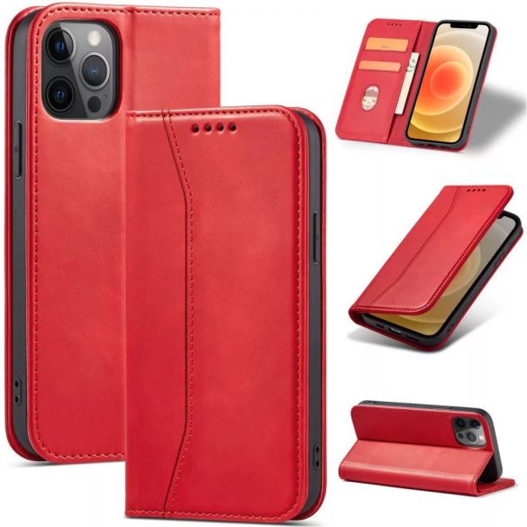 Huawei Honor 400 (Global), Oldalra nyíló tok, stand, kártyatartóval, Wooze Business, piros