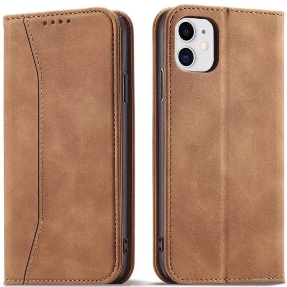 Huawei Honor 400 (Global), Oldalra nyíló tok, stand, kártyatartóval, Wooze Business, világosbarna