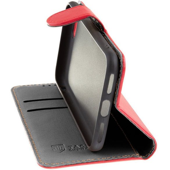Xiaomi Redmi Note 14S, Oldalra nyíló tok, stand, kártyatartóval, csatos, Tactical Field Notes, piros