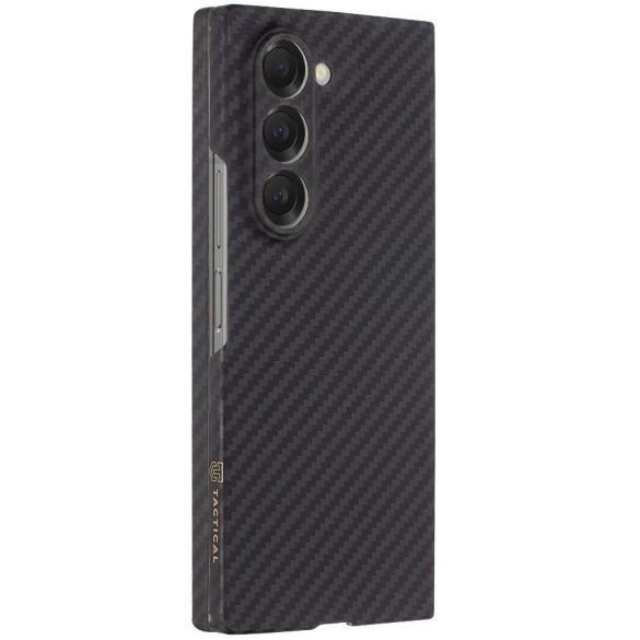 Samsung Galaxy Z Fold6 SM-F956B, Műanyag hátlap védőtok, közepesen ütésálló, aramidszállal, Magsafe töltővel kompatibilis, karbon minta, Tactical MagForce Aramid, fekete