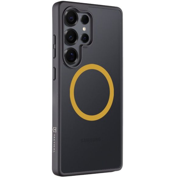 Samsung Galaxy S25 Ultra SM-S938, Műanyag hátlap védőtok + szilikon keret, közepesen ütésálló, Magsafe kompatibilis, Tactical MagForce Hyperstealth 2.0, áttetsző/fekete/sárga