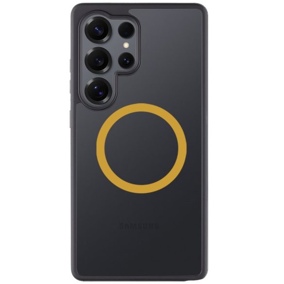 Samsung Galaxy S25 Ultra SM-S938, Műanyag hátlap védőtok + szilikon keret, közepesen ütésálló, Magsafe kompatibilis, Tactical MagForce Hyperstealth 2.0, áttetsző/fekete/sárga