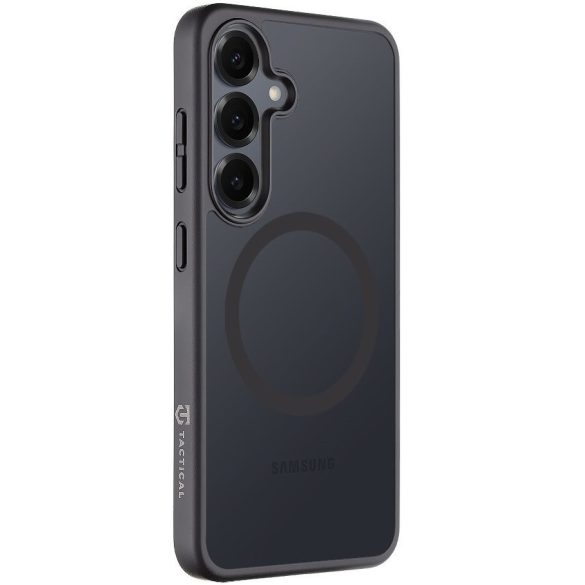 Samsung Galaxy S25 SM-S931, Műanyag hátlap védőtok + szilikon keret, közepesen ütésálló, Magsafe kompatibilis, Tactical MagForce Hyperstealth, áttetsző/szürke