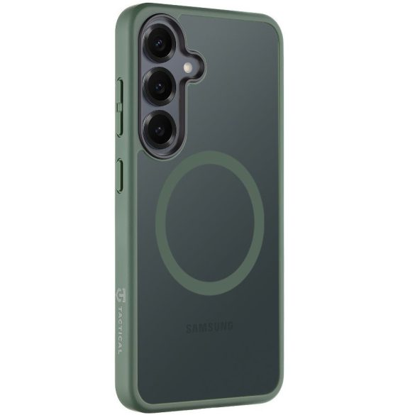 Samsung Galaxy S25 SM-S931, Műanyag hátlap védőtok + szilikon keret, közepesen ütésálló, Magsafe kompatibilis, Tactical MagForce Hyperstealth, áttetsző/zöld