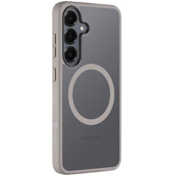 Samsung Galaxy S25 SM-S931, Műanyag hátlap védőtok + szilikon keret, közepesen ütésálló, Magsafe kompatibilis, Tactical MagForce Hyperstealth, áttetsző/világosszürke