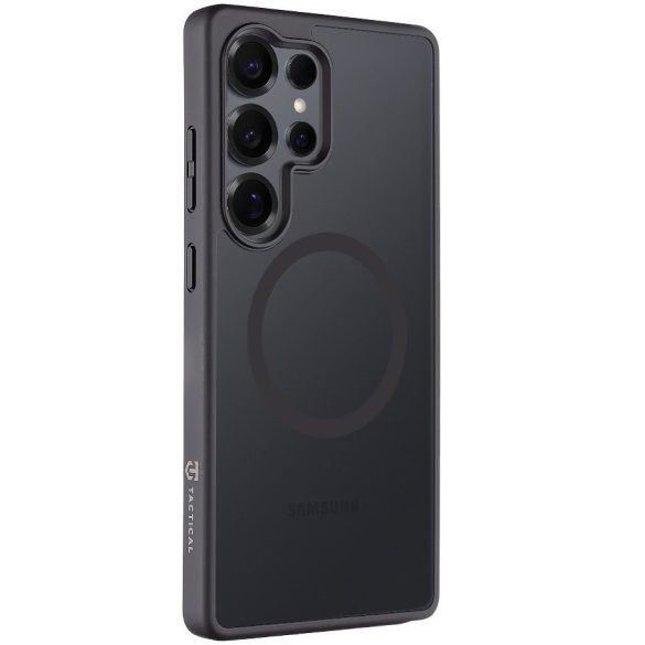 Samsung Galaxy S25 Ultra SM-S938, Műanyag hátlap védőtok + szilikon keret, közepesen ütésálló, Magsafe kompatibilis, Tactical MagForce Hyperstealth, áttetsző/szürke