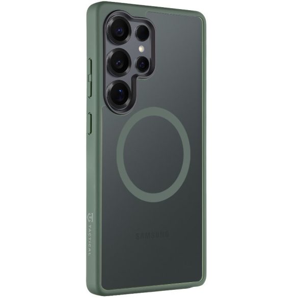 Samsung Galaxy S25 Ultra SM-S938, Műanyag hátlap védőtok + szilikon keret, közepesen ütésálló, Magsafe kompatibilis, Tactical MagForce Hyperstealth, áttetsző/zöld