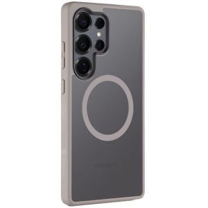 Samsung Galaxy S25 Ultra SM-S938, Műanyag hátlap védőtok + szilikon keret, közepesen ütésálló, Magsafe kompatibilis, Tactical MagForce Hyperstealth, áttetsző/világosszürke